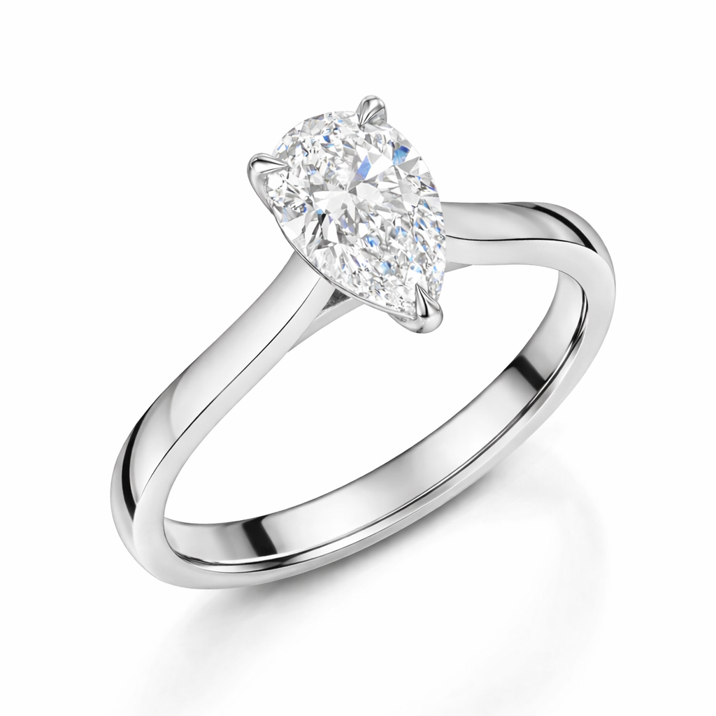 1.40ct Pear-Cut Lab-Grown Diamond Solitaire Ring in Platinum