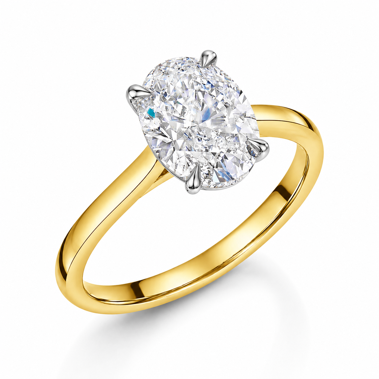 1.49ct Oval Cut Lab Grown Diamond Ring in 18ct Yellow Gold