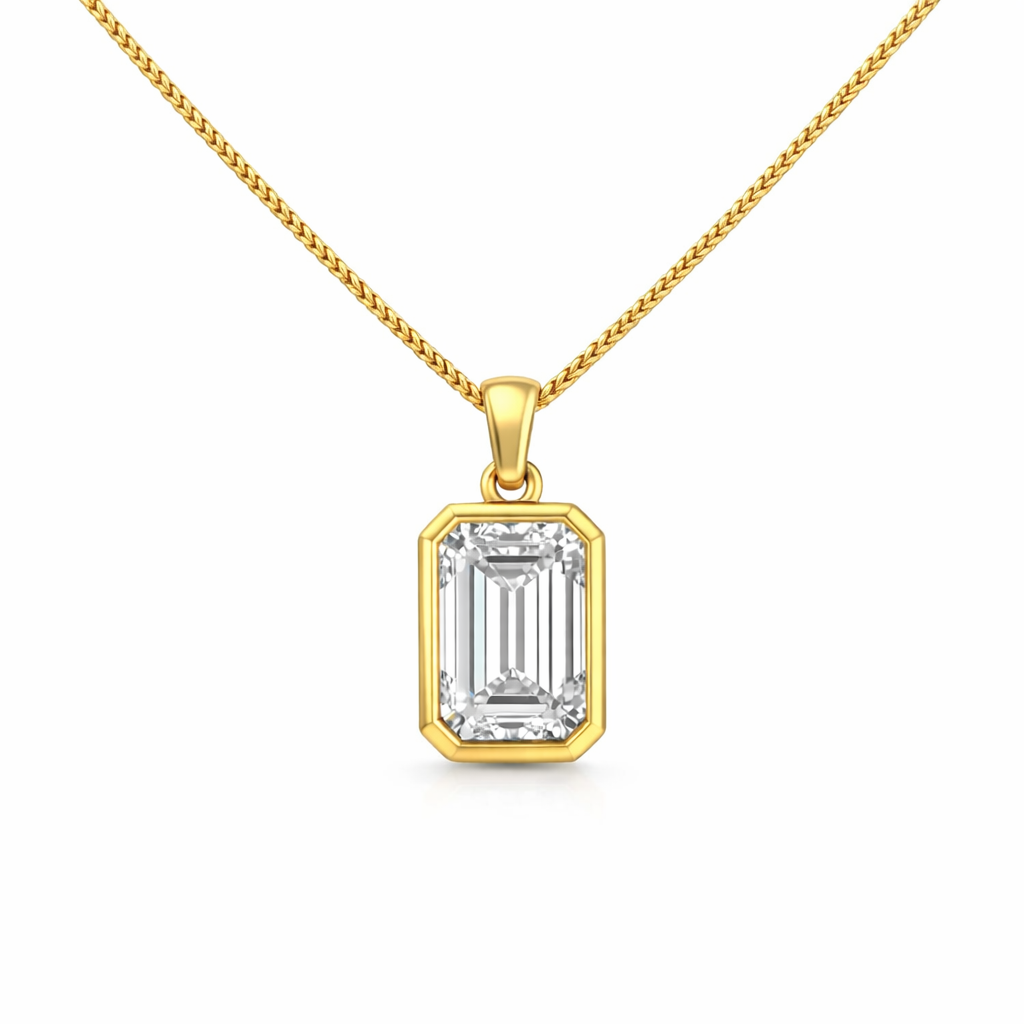 1.55ct Emerald Cut Lab Grown Diamond Pendant