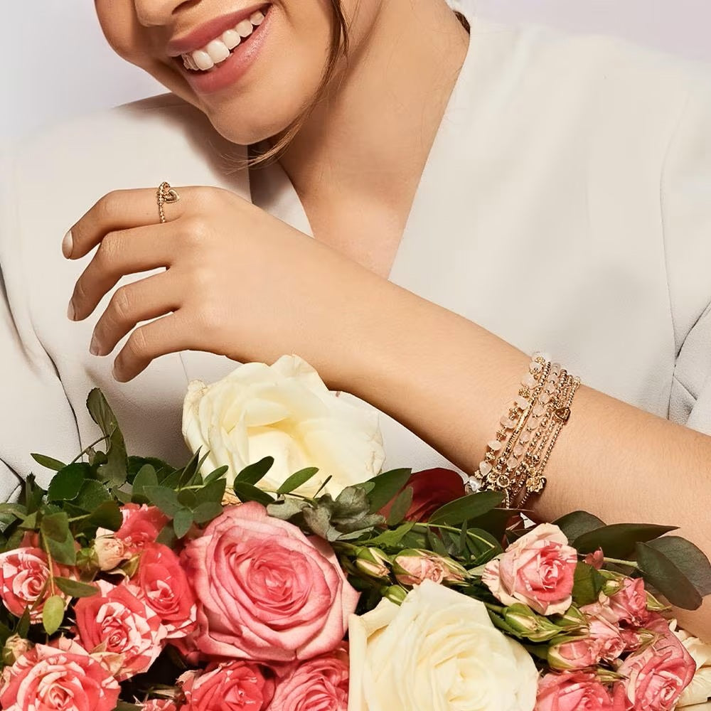 Annie Haak Fiore Gold Plated Charm Bracelet - Flower Cup