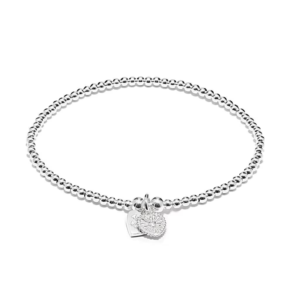 Santeenie Silver Charm Bracelet - Vintage Heart