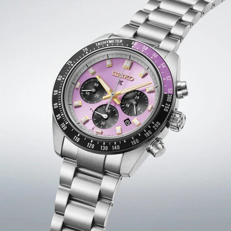Seiko 145th Anniversary Speedtimer Solar Chronograph Limited Edition in Purple HBJ005P1