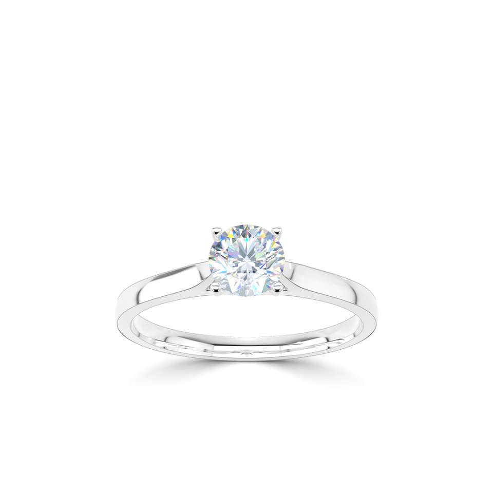 0.25ct D VVS2 Round Brilliant Diamond Solitaire Ring