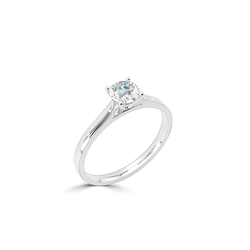 0.36ct D VVS2 Round Brilliant Diamond Solitaire Ring