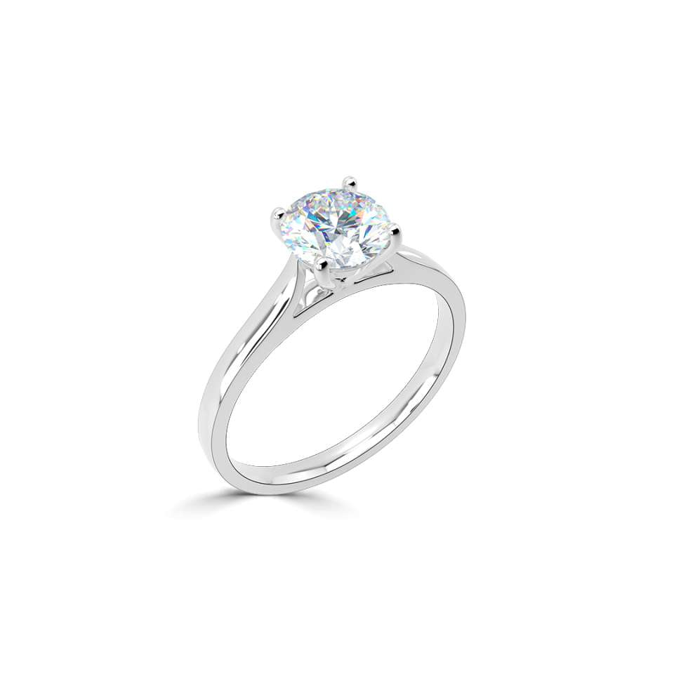 0.50ct D VVS2 Round Brilliant Diamond Solitaire Ring