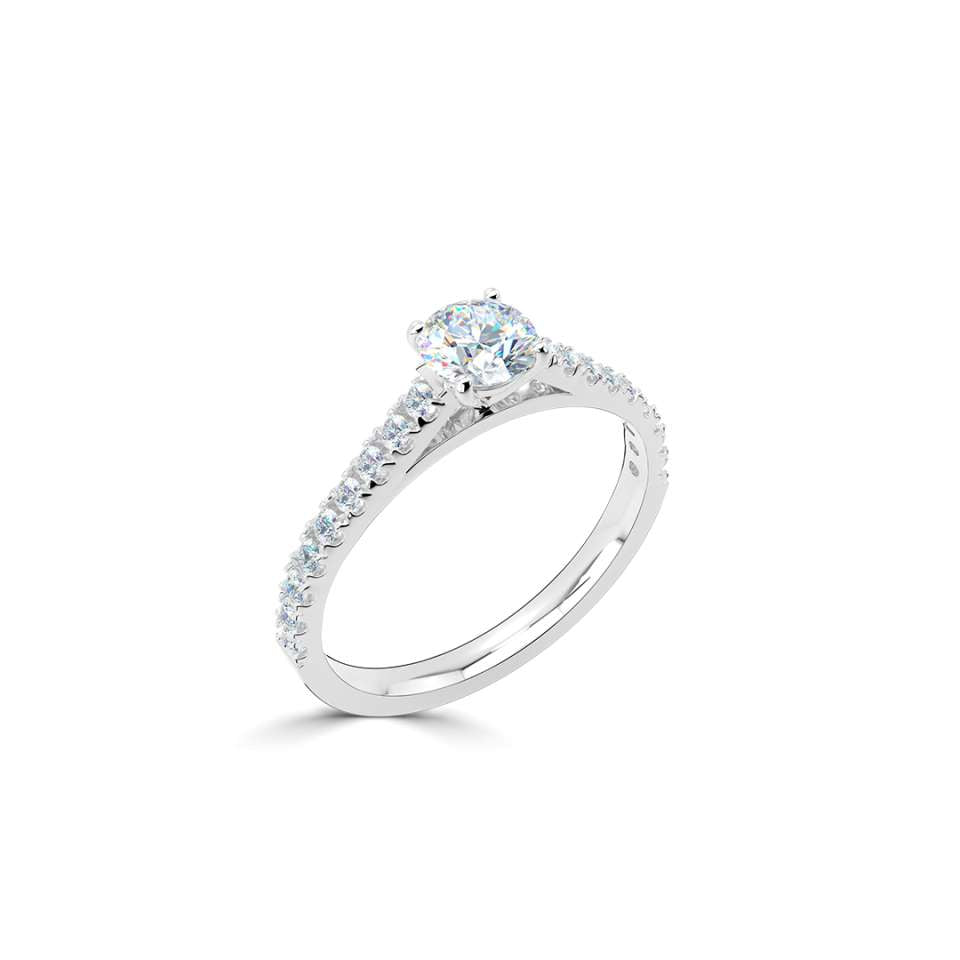 0.57ct Round Brilliant Diamond Solitaire with Shoulders in Platinum