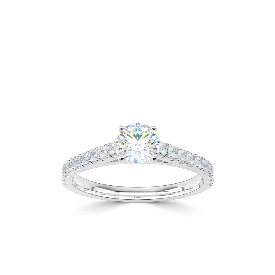 0.57ct Round Brilliant Diamond Solitaire with Shoulders in Platinum