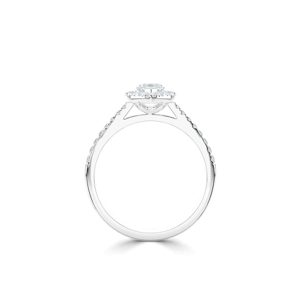 0.64ct Total Marquise Cut Diamond Halo Ring in Platinum