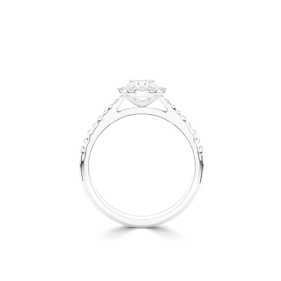 0.77ct Round Brilliant Diamond Halo Ring in Platinum