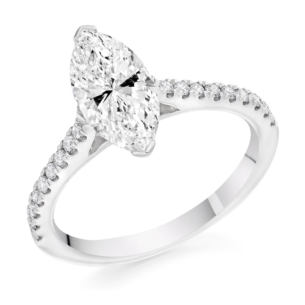 Platinum 1.35ct Marquise Lab Grown Diamond Ring