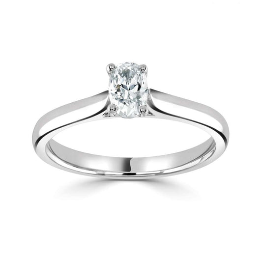 1.24ct Lab Grown Oval Cut Diamond Solitaire Ring