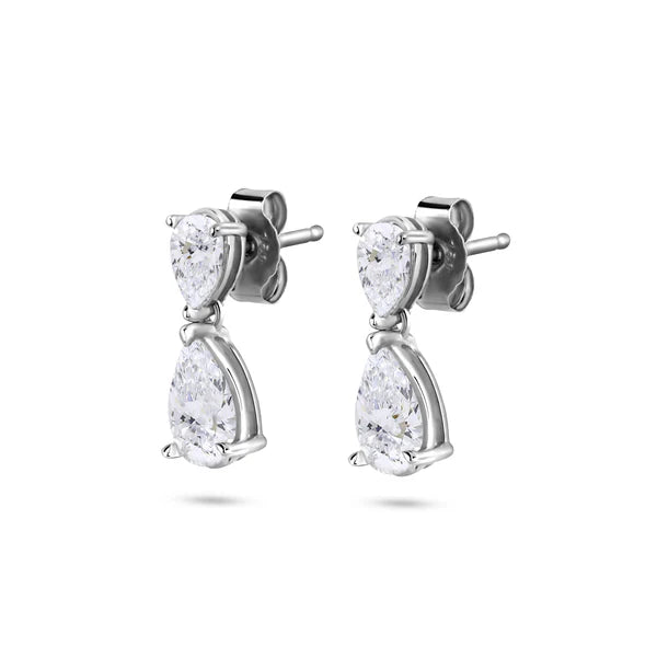 2.14ct Total Pear Cut Lab Grown Diamond Drop Earrings