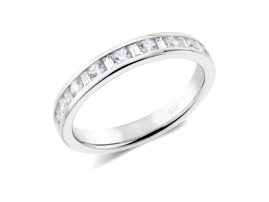 9ct White 0.33ct Channel Set Diamond Eternity Ring