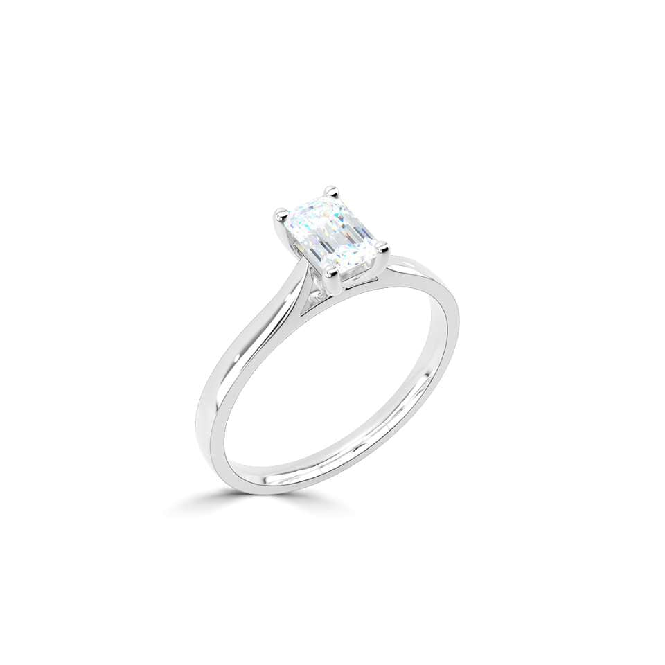 0.50ct Emerald Cut Diamond Solitaire Ring