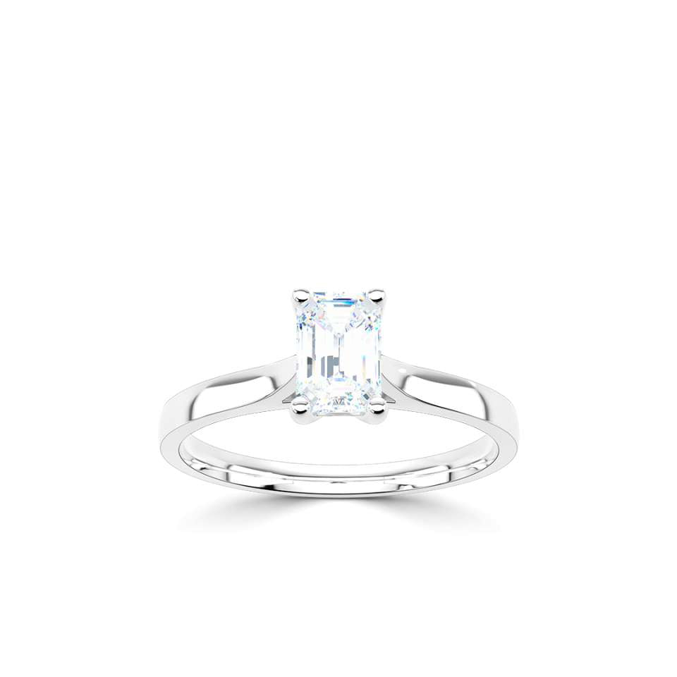 0.50ct Emerald Cut Diamond Solitaire Ring