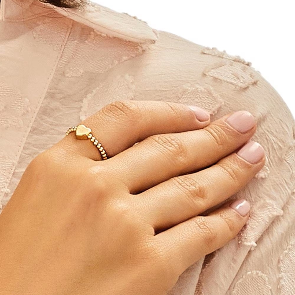 Annie Haak Dainty Boxed Heart Gold Plated ring R0300