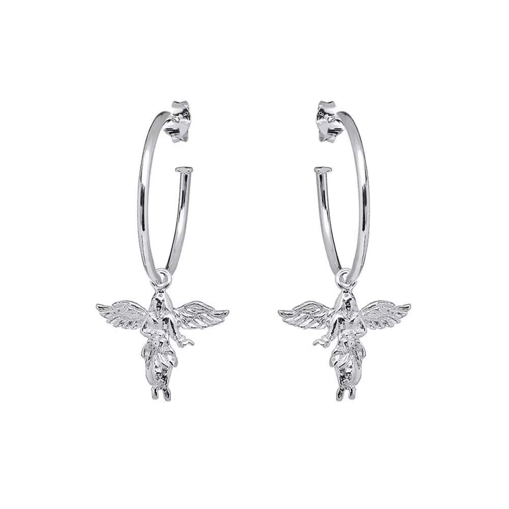 Annie Haak My Guardian Angel Hoop Silver Earrings E0151PR