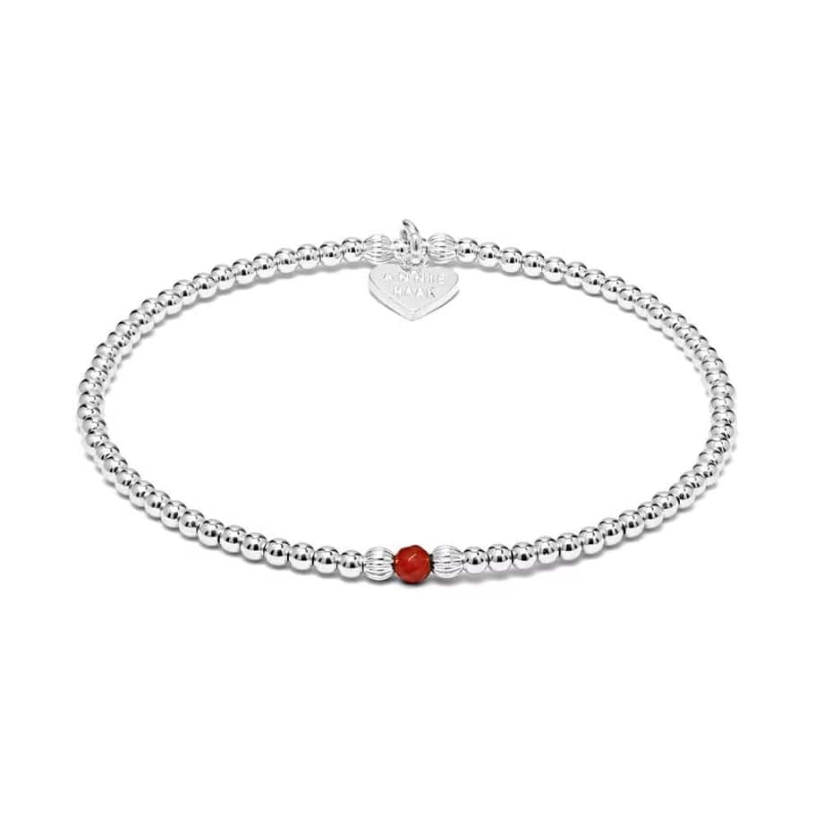 Annie Haak Aster Silver Bracelet - Ruby Red