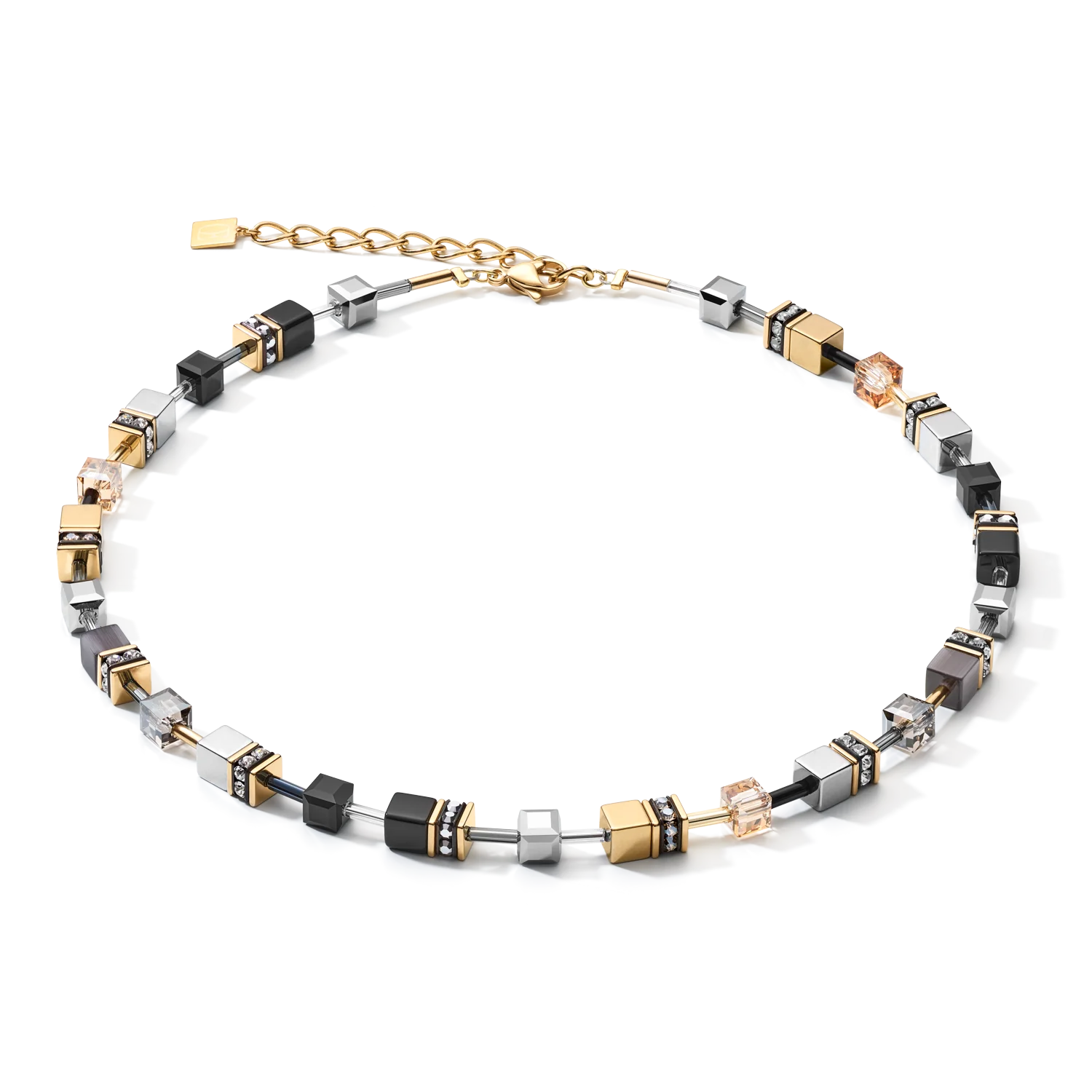 Coeur De Lion GEOCUBE® Necklace grey-gold