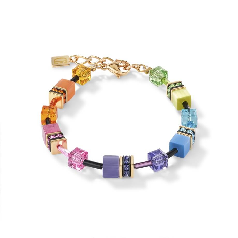 Coeur De Lion GeoCUBE® Bracelet Multicolour Rainbow Gold