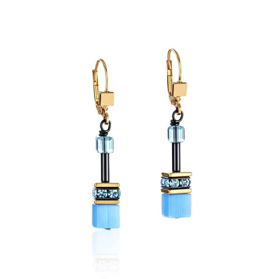 Coeur De Lion GeoCUBE® Earrings Multicolour Rainbow Gold