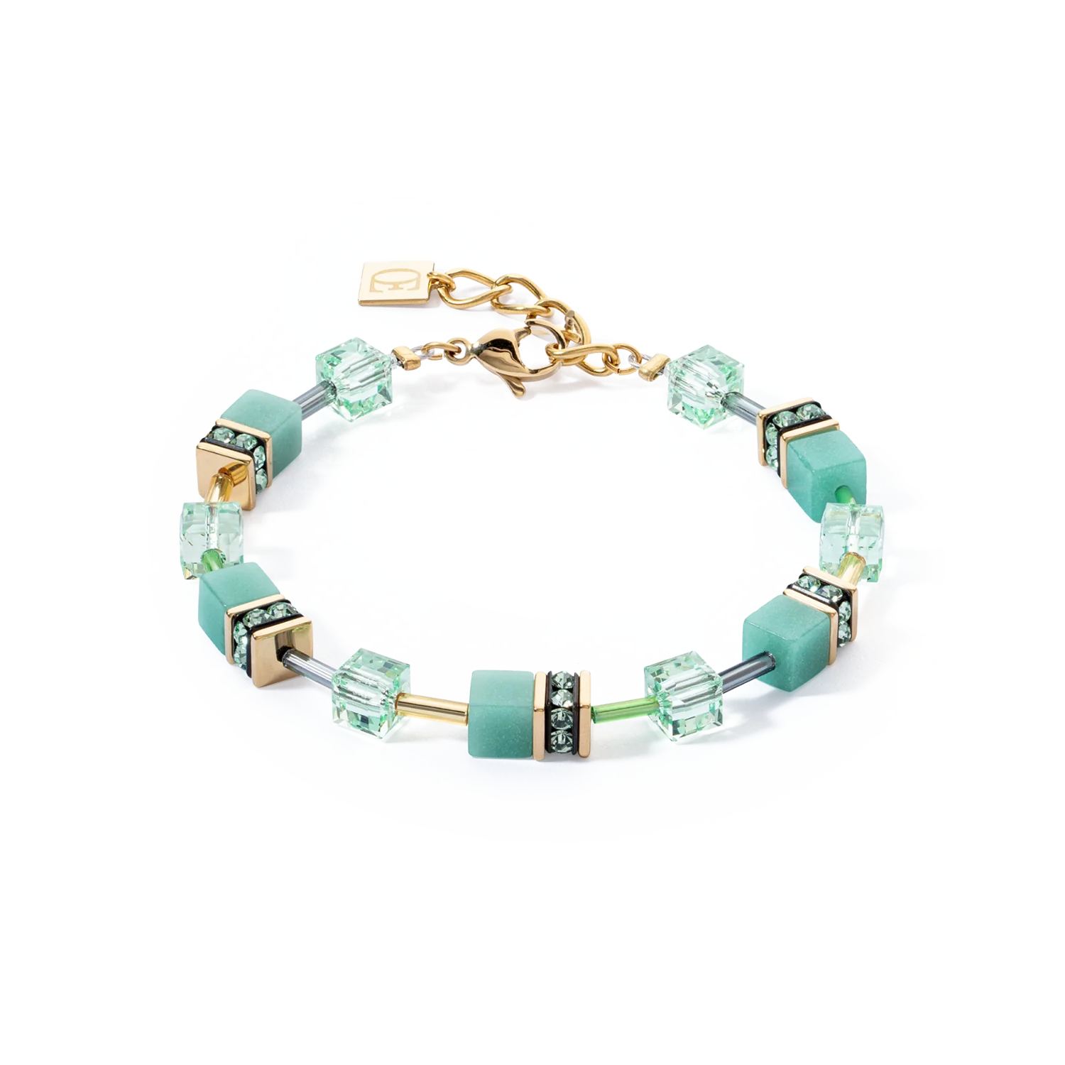 Coeur De Lion GeoCUBE® Iconic Mono Gold Bracelet Green