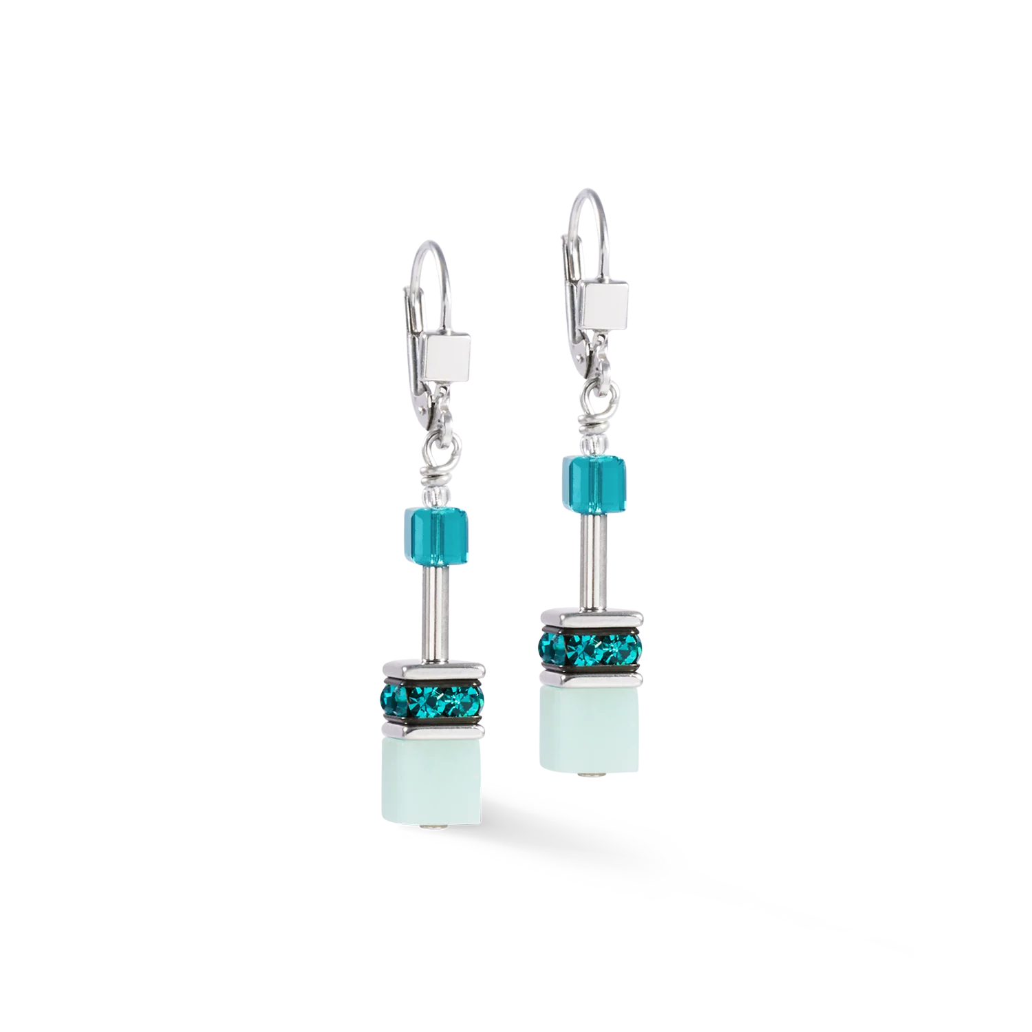 Coeur De Lion GeoCUBE® Iconic Precious Earrings Silver-Green