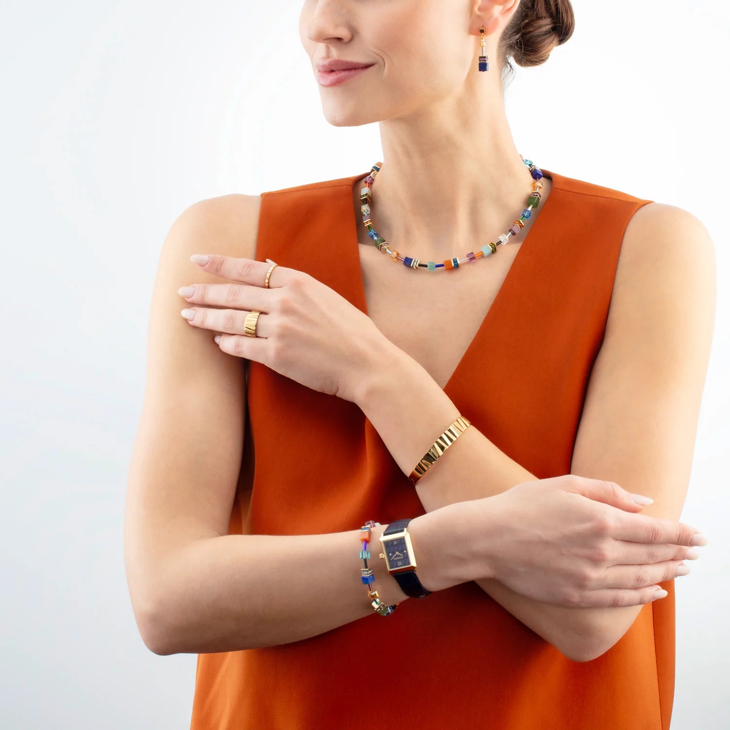 Coeur De Lion GeoCUBE® Iconic Precious Necklace Multicolour Motion