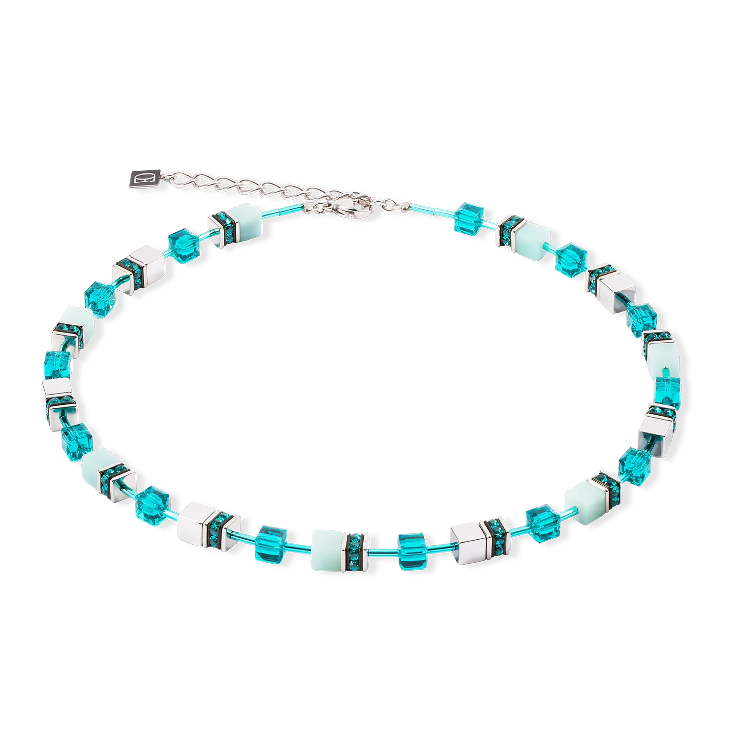 Coeur De Lion GeoCUBE® Iconic Precious Necklace Silver-Green