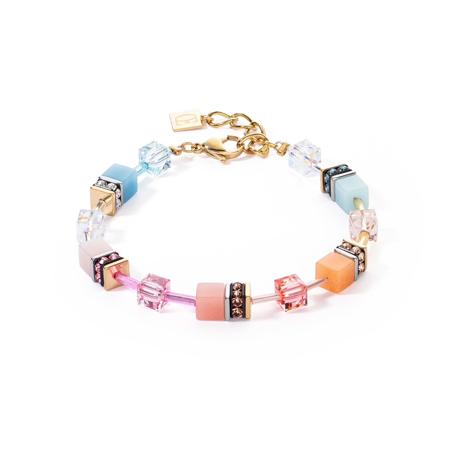 Coeur De Lion GeoCUBE® Iconic Bracelet Aqua-Apricot