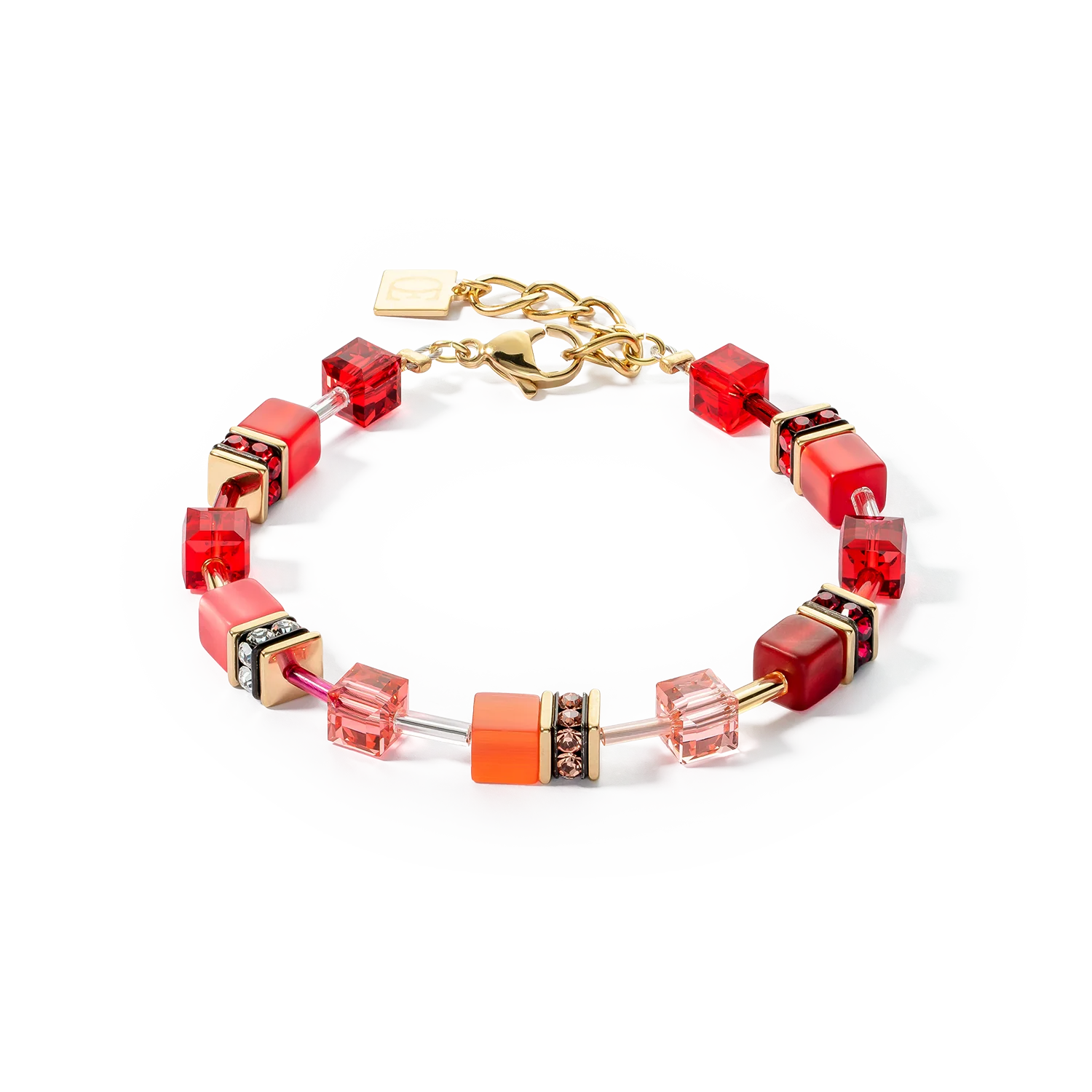 Coeur De Lion GeoCUBE® Iconic Bracelet Gold Red