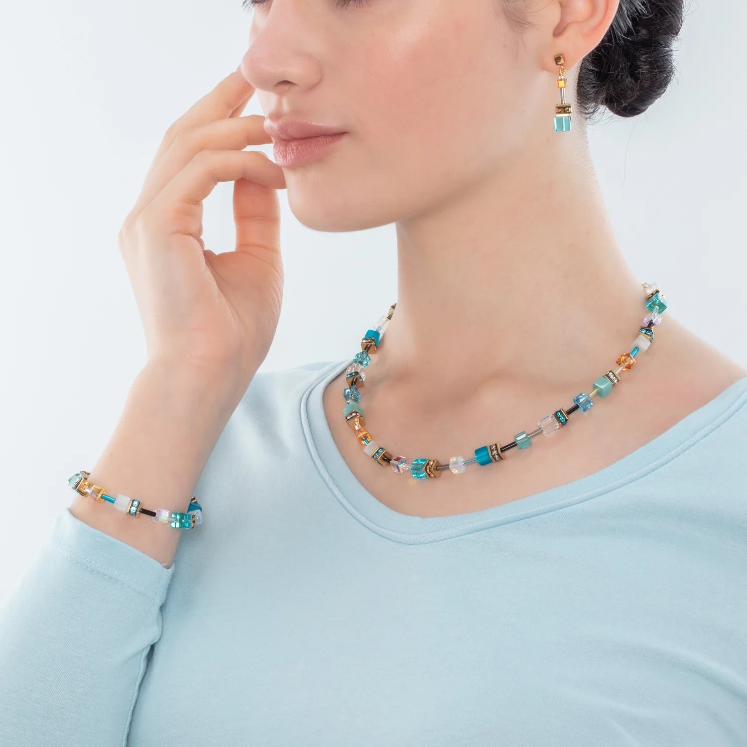 Coeur De Lion GeoCUBE® Iconic Bracelet Gold Turquoise