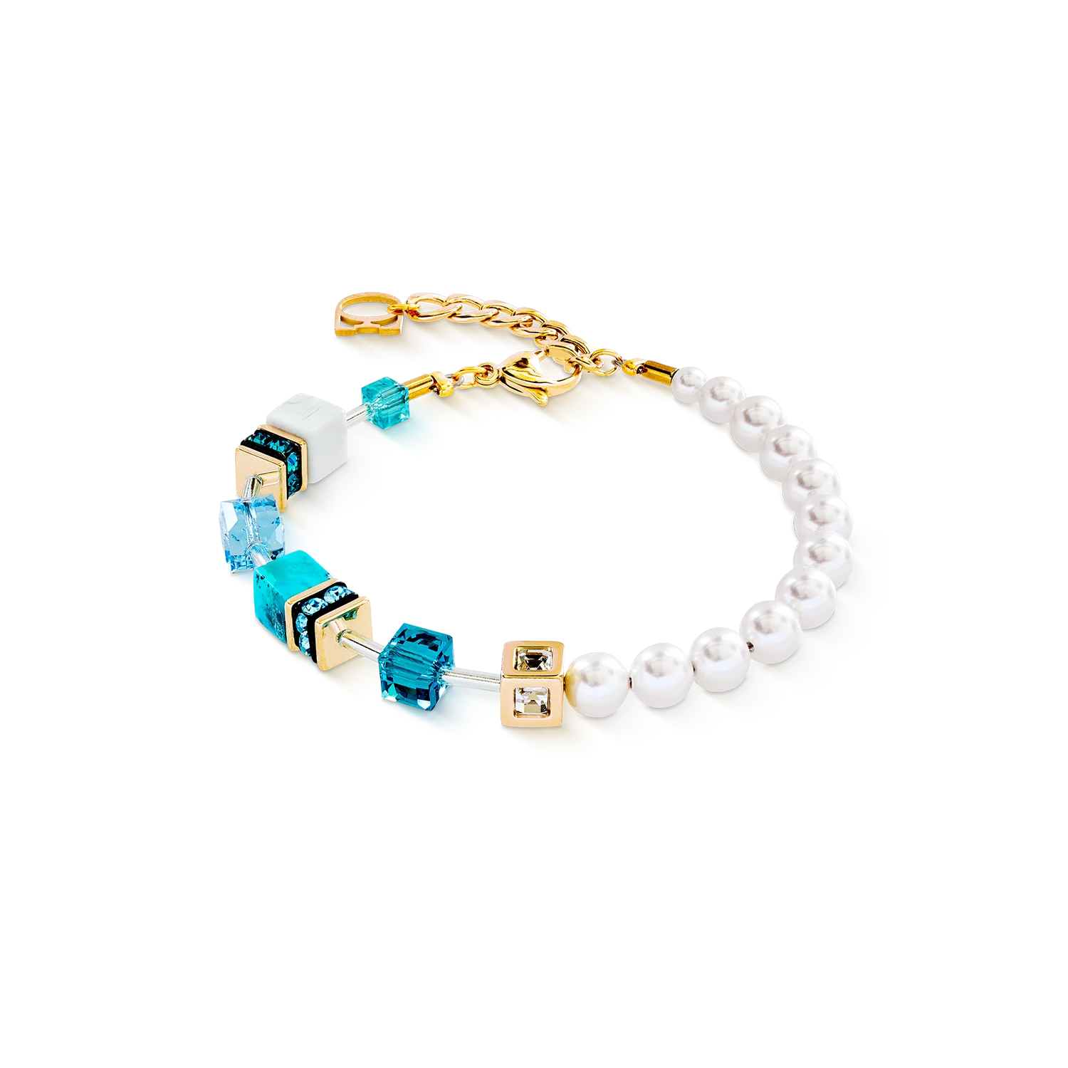 Coeur De Lion GeoCUBE® Precious Fusion Pearls Turquoise Bracelet
