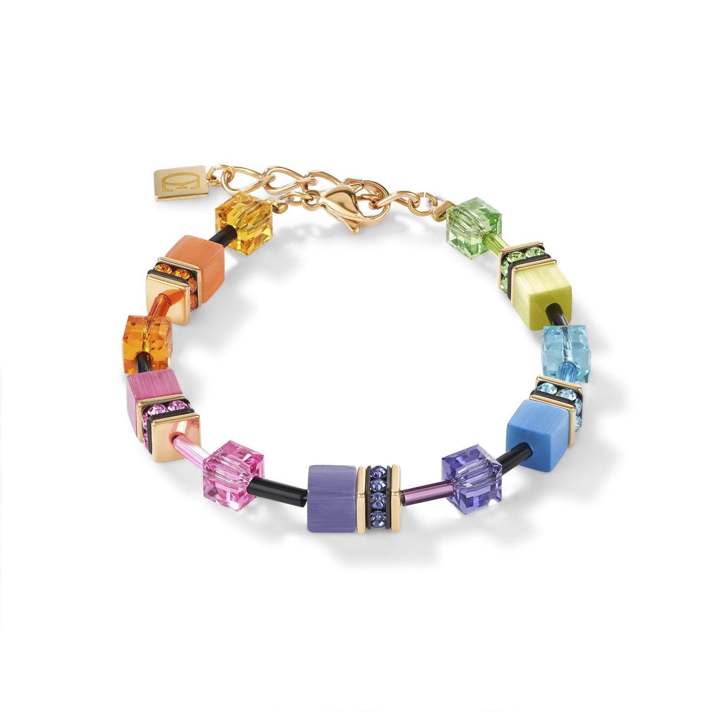 GeoCUBE® Bracelet multicolour rainbow gold 2838301573