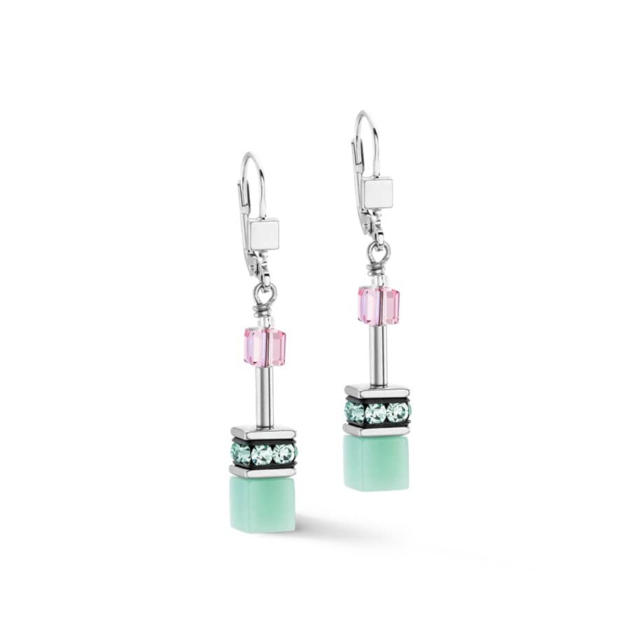 GeoCUBE® Iconic Earrings Green-Pink