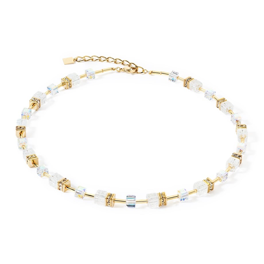 GeoCUBE® Iconic Nature Necklace Gold White