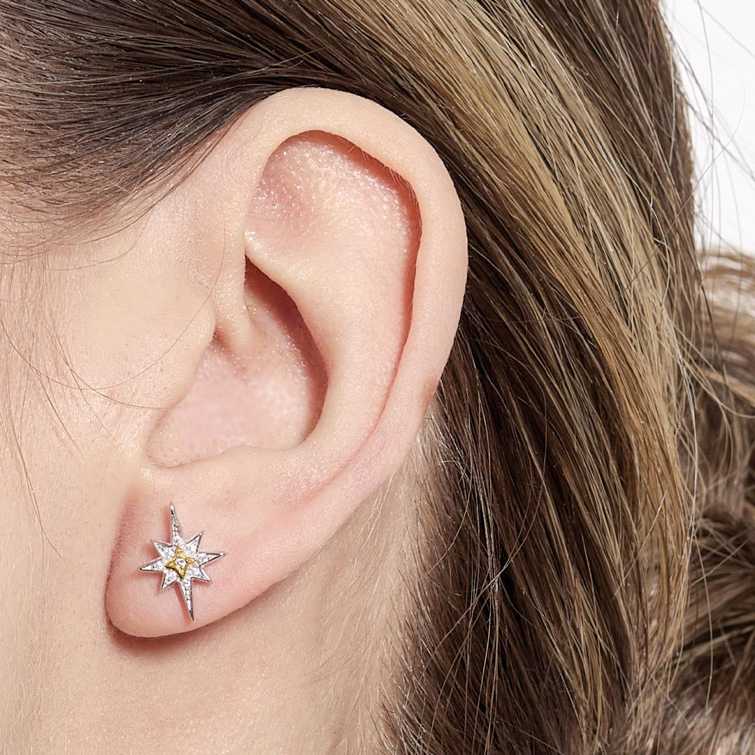 Kit Heath Céleste North Star Golden Two-Tone Stud Earrings