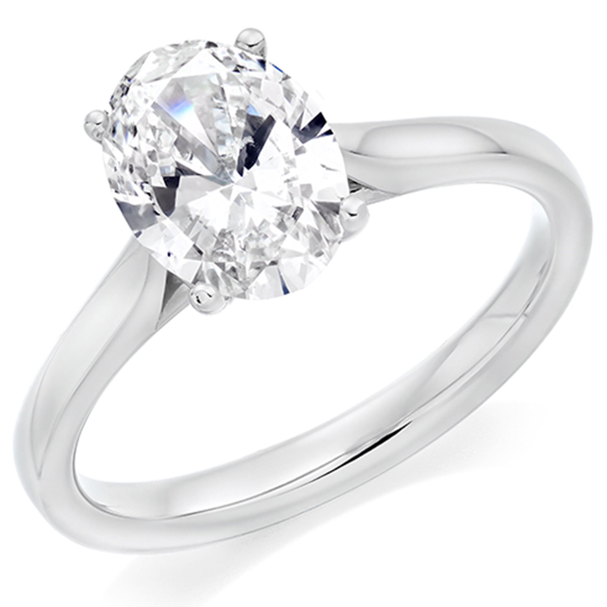 1.24ct Oval-Cut Lab-Grown Diamond Ring in Platinum