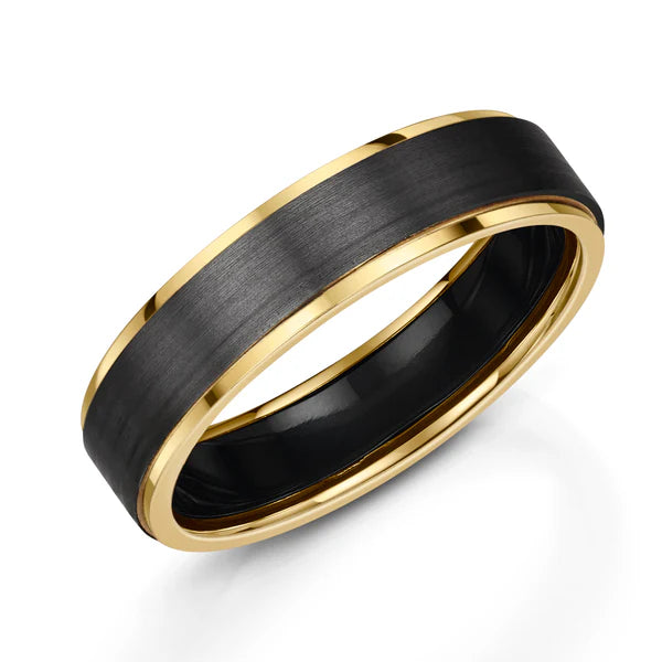 Men's Zedd Zirconium and 9ct Yellow Gold Ring ZR603