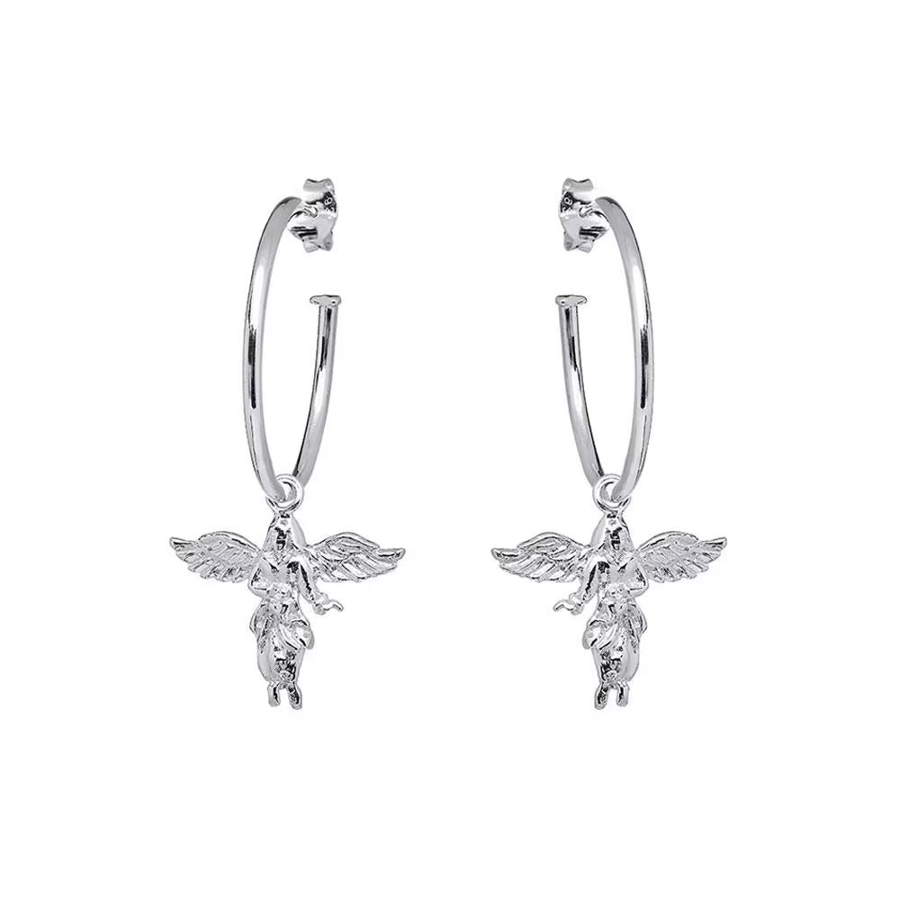 Annie Haak My Guardian Angel Hoop Silver Earrings