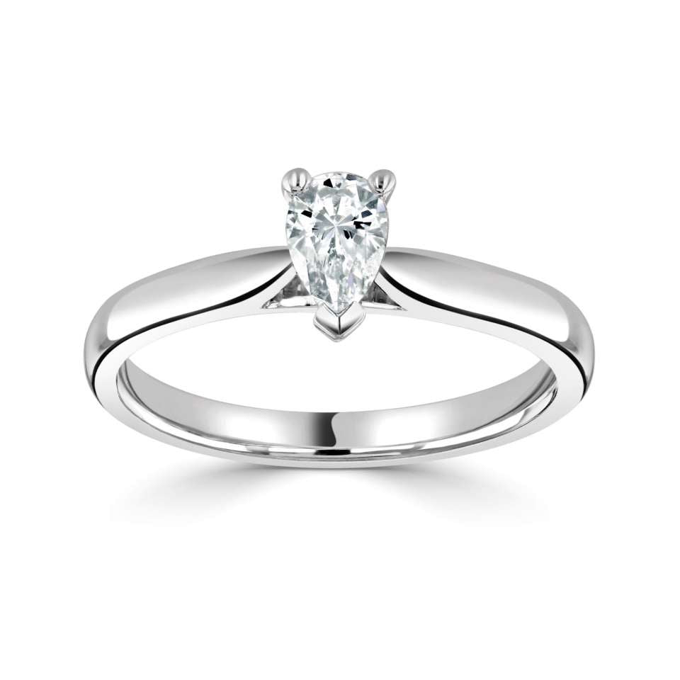 Laboratory Grown 1.44ct Pear Cut Diamond Solitaire  Ring