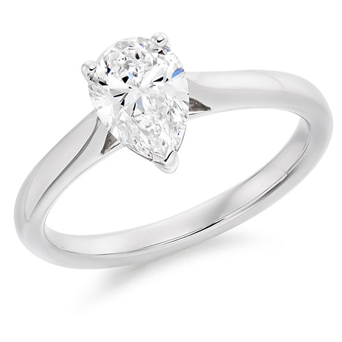 1.40ct Pear-Cut Lab-Grown Diamond Solitaire Ring in Platinum