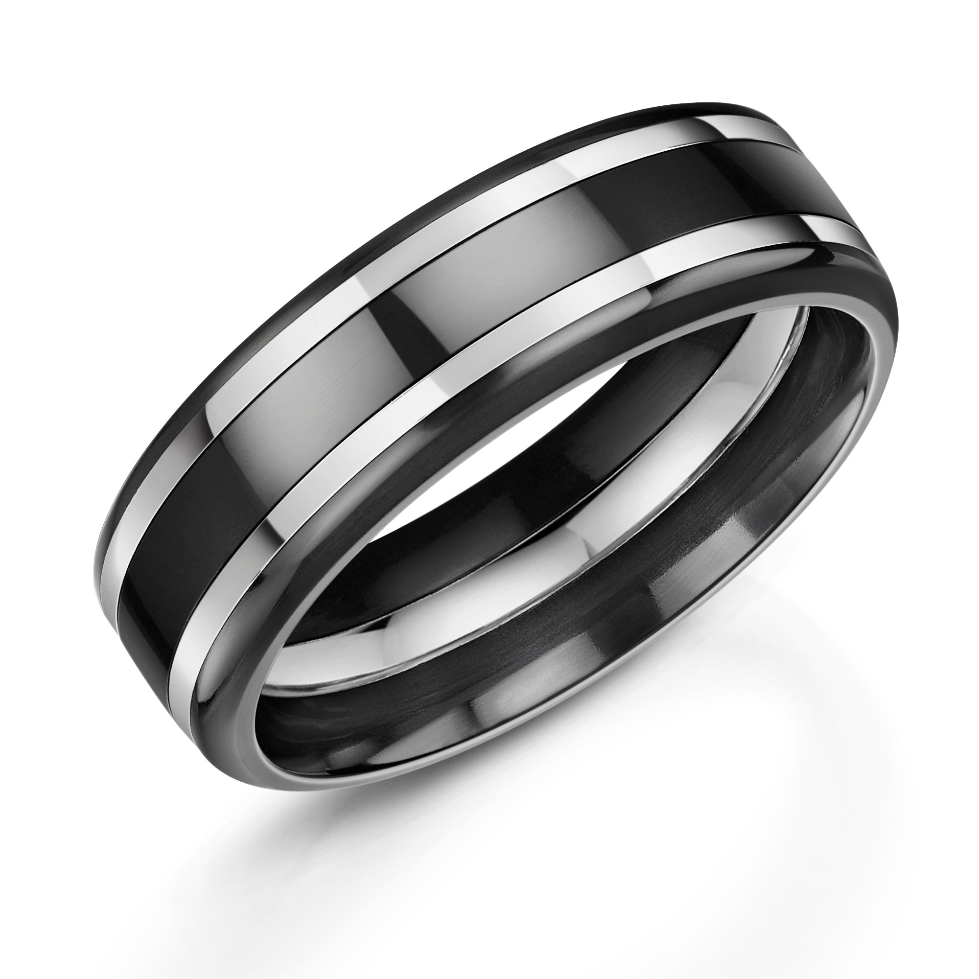 Men's Zedd Zirconium & Silver Inlay Ring ZT510