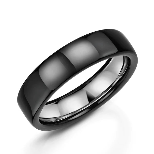 Zirconium and Silver Ring Polished ZZ326/POL