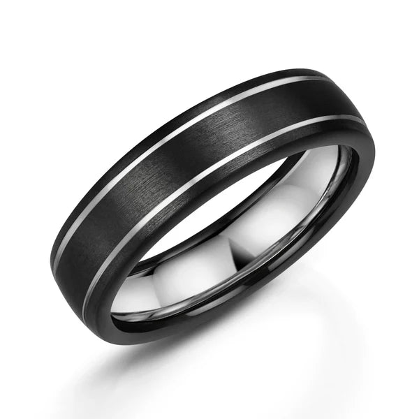 Men's Zedd Matte Zirconium Band with Silver Inlay ZZ326