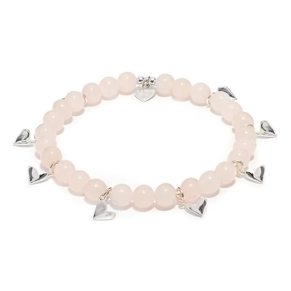 Annie Haak Peony Heart Silver Charm Bracelet
