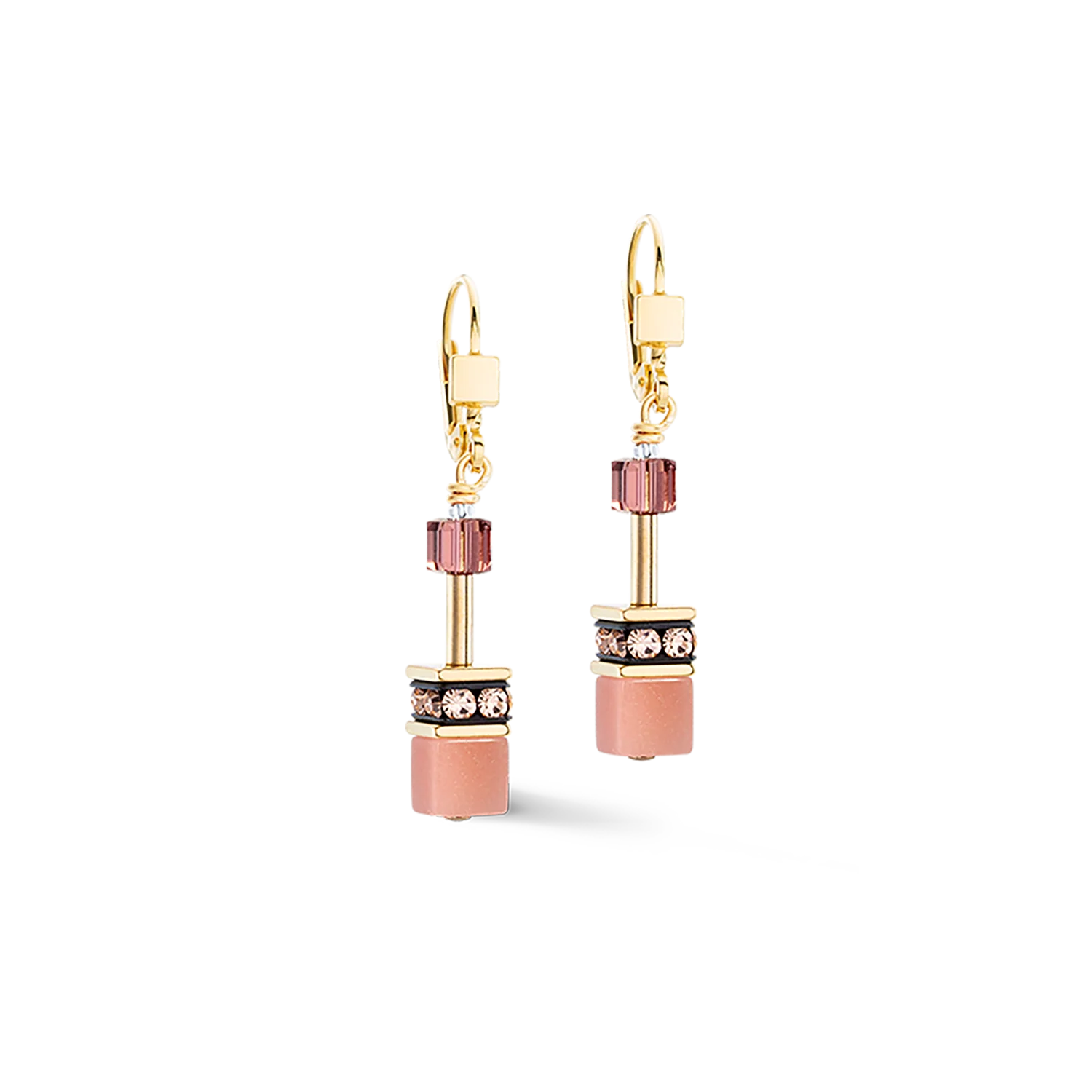 Coeur De Lion GeoCUBE® Iconic Gold Blush Earrings