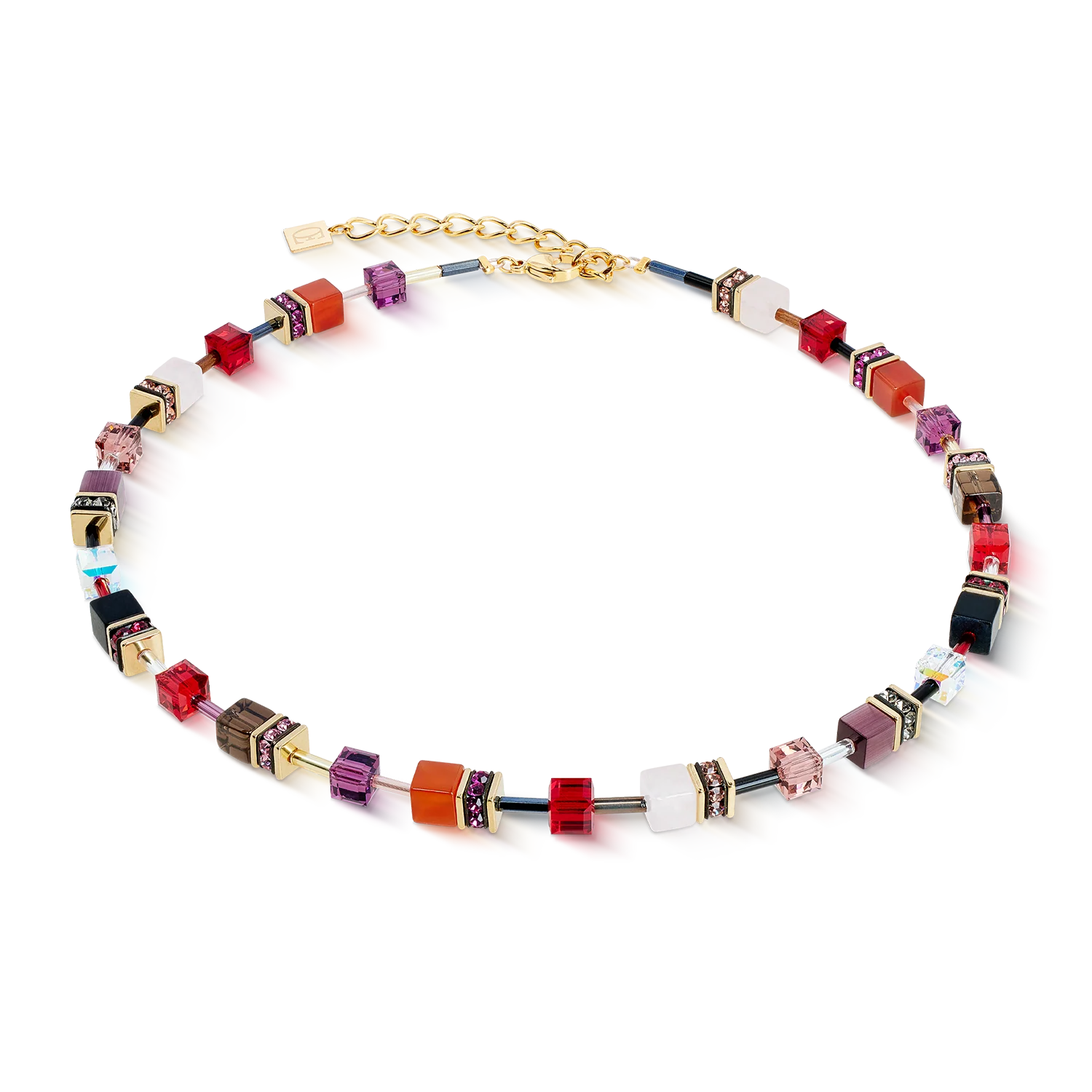 Coeur De Lion GeoCUBE® Iconic Precious Festive Red Necklace
