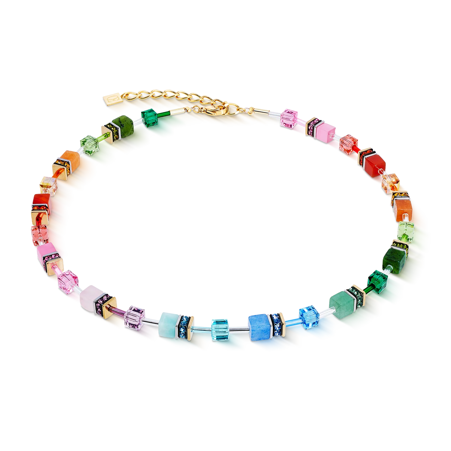 Coeur De Lion GeoCUBE® Iconic Precious Rainbow Necklace