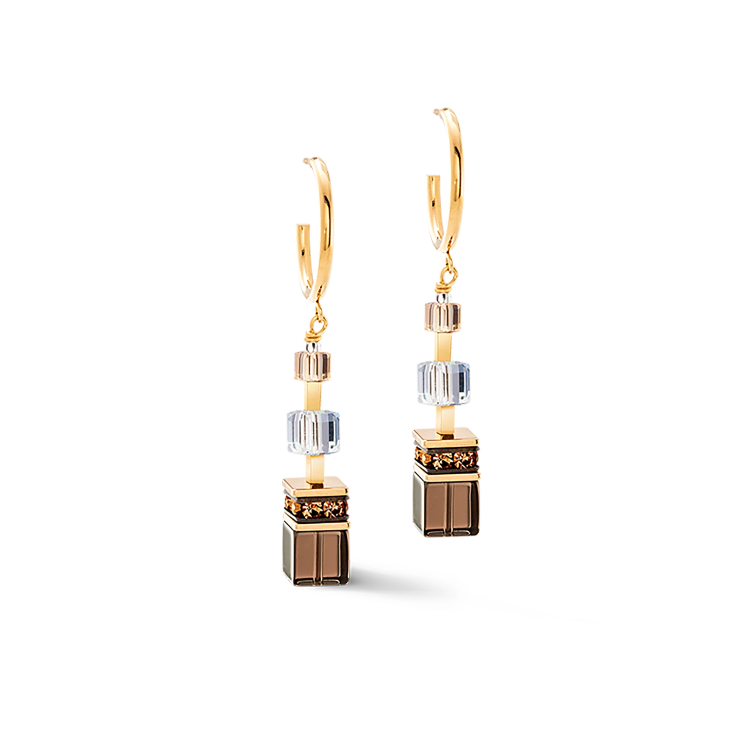 Coeur De Lion GeoCUBE® Precious Statement Golden Blush Earrings